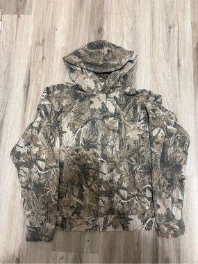 Hollister camo hoodie with a small bleach stain